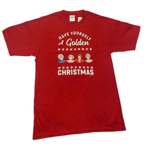 🔵 Golden Girls Christmas Women's Red Tee T-shirt Small NWT